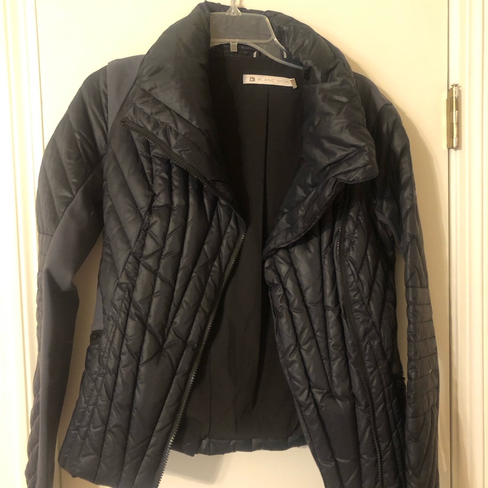 Blanc Noir Quilted Black Puffer Jacket